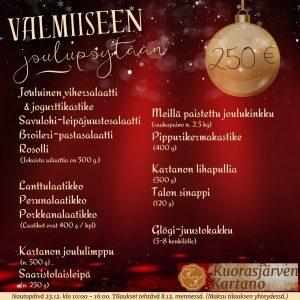 "Valmiiseen joulupöytään" <h6>(laktoositon)</h6>